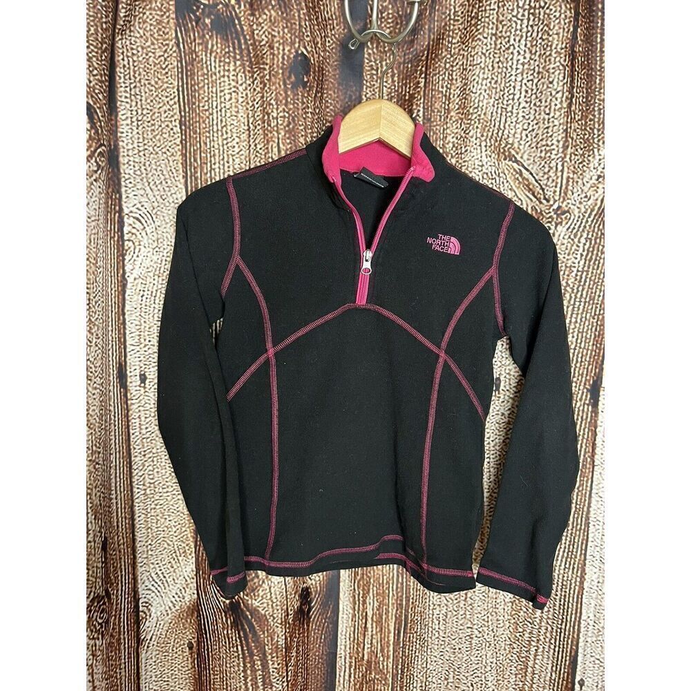 The North Face Youth Girls Black Fleece 1/2 Zip Sweater Size Medium